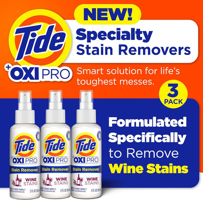 Tide OXI PRO dėmių valiklis vyno dėmėms – koncentruotas skalbinių dėmių šalinimo purškalas, 3 vnt.