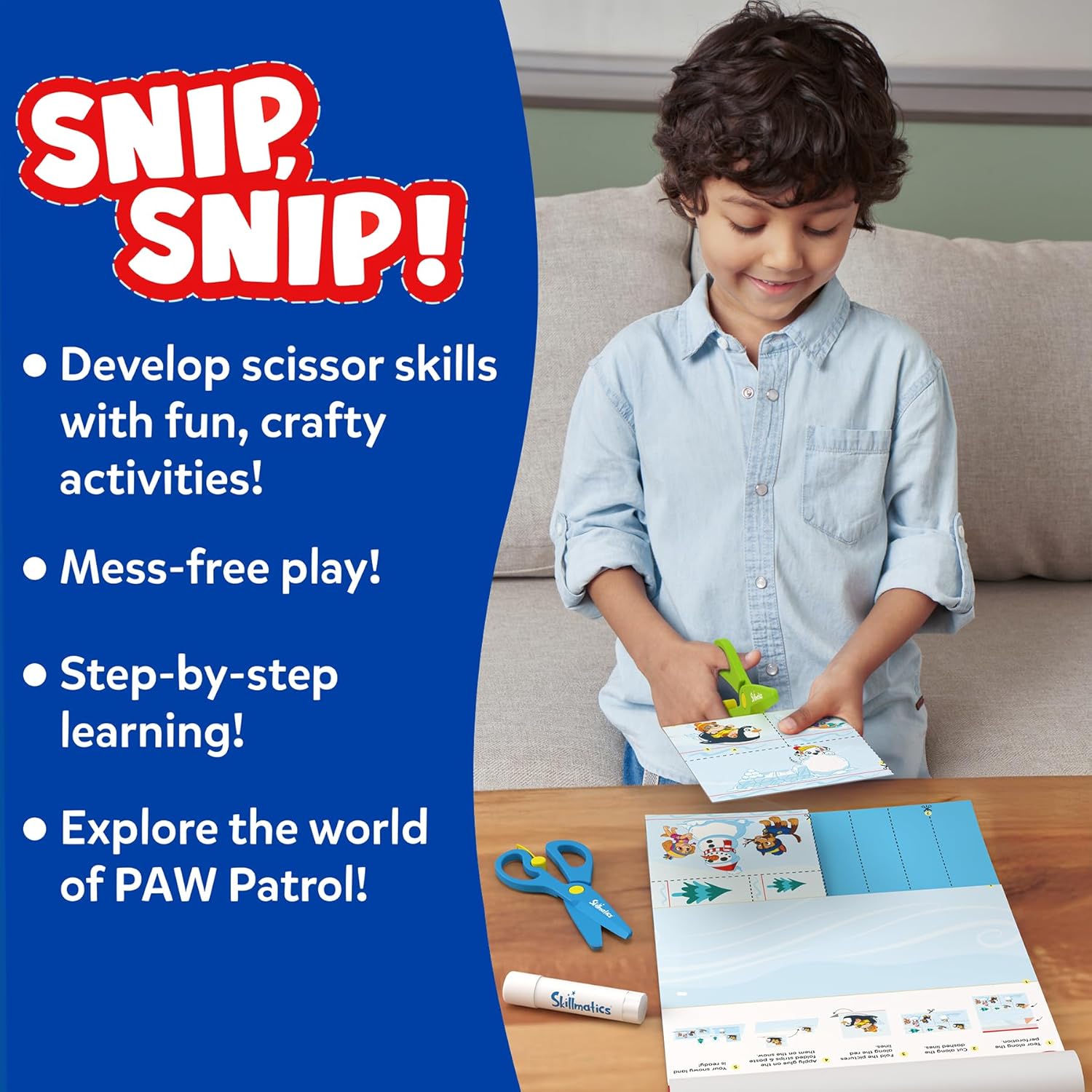Skillmatics Snip Snip! kirpimo įgūdžių veiklų knyga