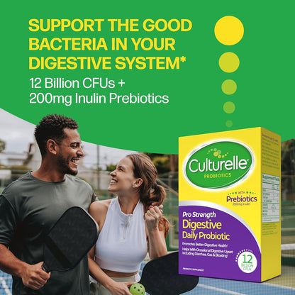 Culturelle Pro Strength kasdieniai probiotikai su prebiotikais virškinimo sistemos sveikatai, 60 kapsulių