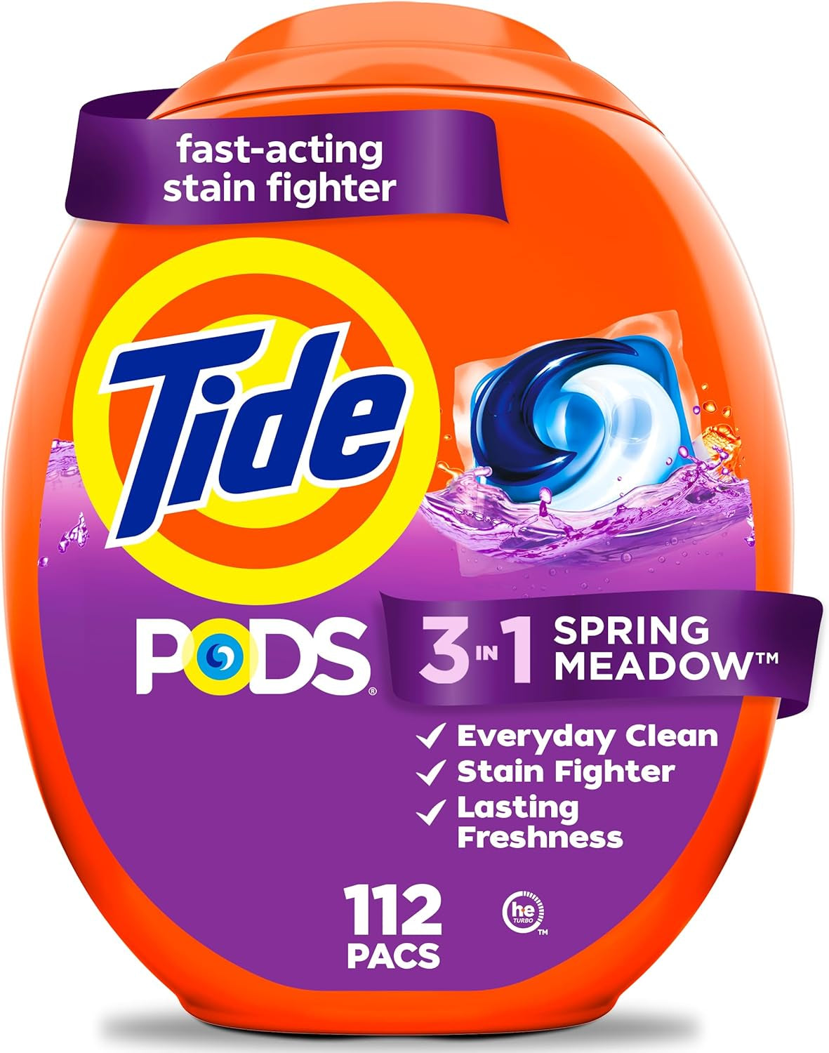 Tide PODS 3 viename skalbimo kapsulės – dėmių valiklis, kvapų neutralizatorius ir spalvų apsauga, 42 vnt.