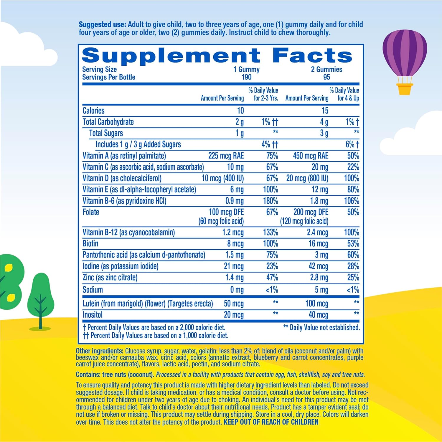 L’il Critters Gummy Vites kasdieniai multivitaminų guminukai vaikams su vitaminais C, D, A ir E, 190 guminukų