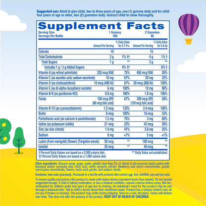 L’il Critters Gummy Vites kasdieniai multivitaminų guminukai vaikams su vitaminais C, D, A ir E, 190 guminukų