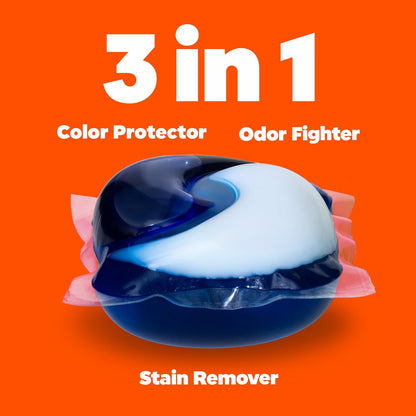 Tide PODS 3 viename skalbimo kapsulės – dėmių valiklis, kvapų neutralizatorius ir spalvų apsauga, 42 vnt.
