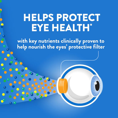 Ocuvite Adult 50+ vitaminų ir mineralų papildas akims su omega-3, liuteinu, zeaksantinu, vitaminais C, D ir E, cinku bei variu, 90 minkštųjų kapsulių