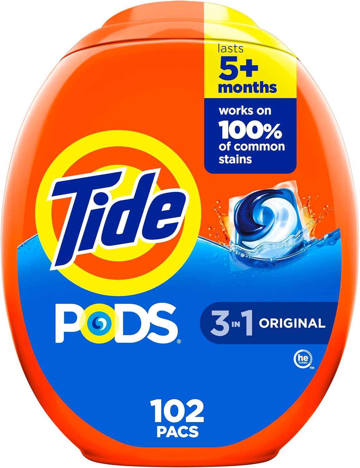Tide PODS 3 viename skalbimo kapsulės – dėmių valiklis, kvapų neutralizatorius ir spalvų apsauga, 42 vnt.